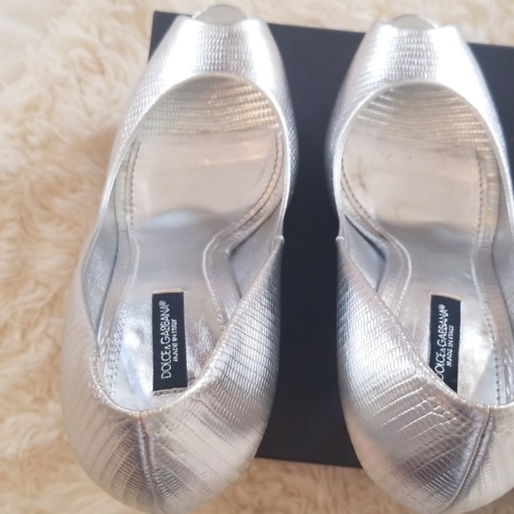 Nib peeptoe metallic Dolce & Gabbana heels sz39 - Picture 4 of 8